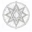 baseball in the middle of a star of david star tattoo design idea