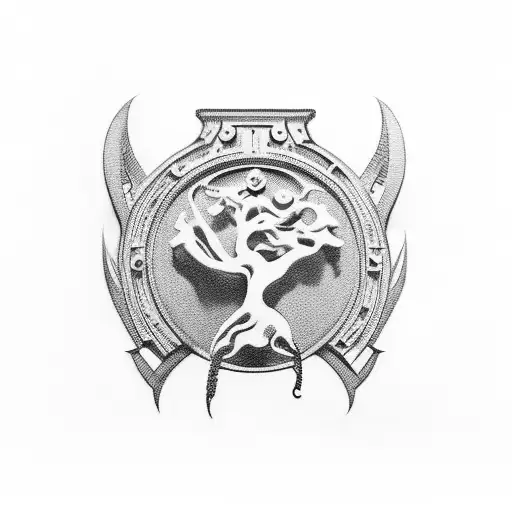 roman discipline tattoo design idea