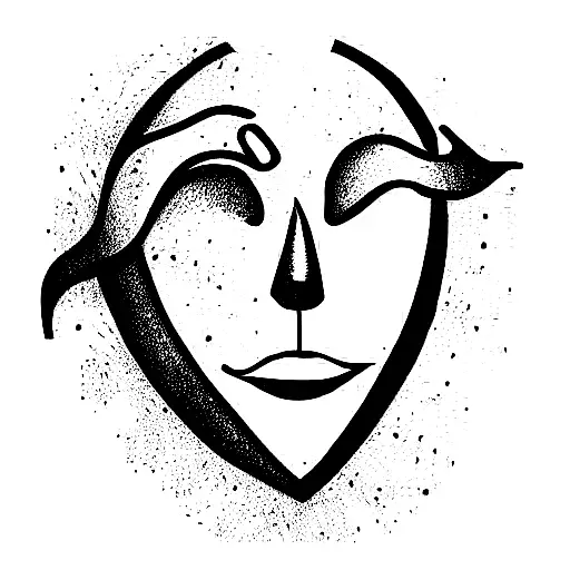 comedy tragic mask  tattoo design idea