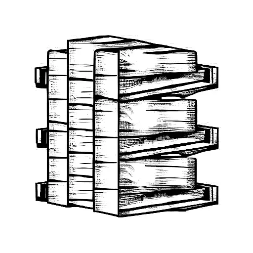 stack of wooden pallets with beer bottle on it tattoo design idea