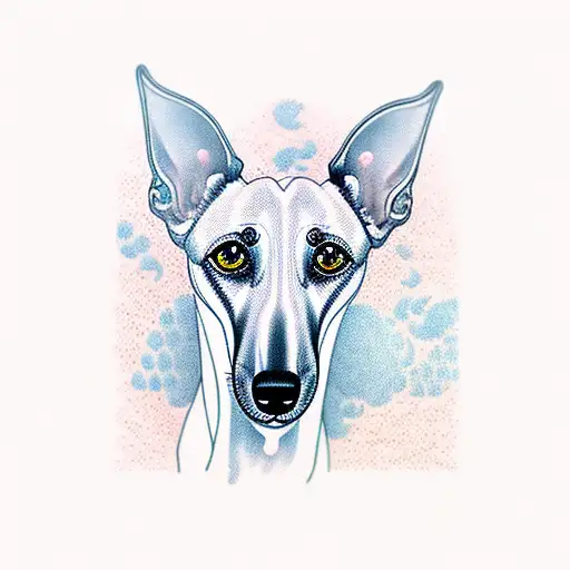 whippet smiling tattoo design idea