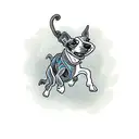 whippet running  tattoo design idea