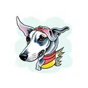 whippet running  tattoo design idea