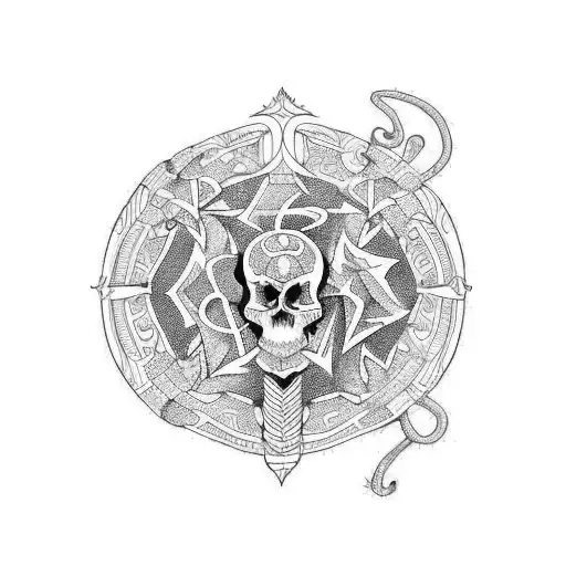 graveyard tattoo design idea