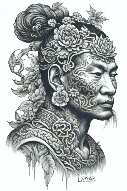 lao asian tattoo design idea