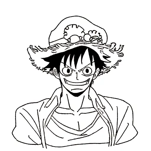 Merging the transformations of the character Luffy from the anime One Piece tattoo design idea