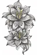 mandala lily leopard print tattoo design idea