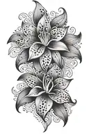 mandala lily leopard print tattoo design idea