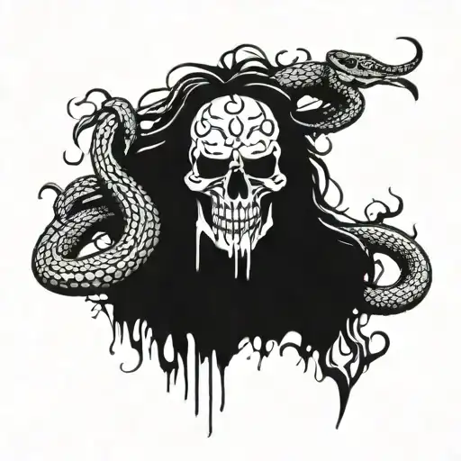 the words "MOTLEY CRUE" with a snakes head coming out of the end  tattoo design idea