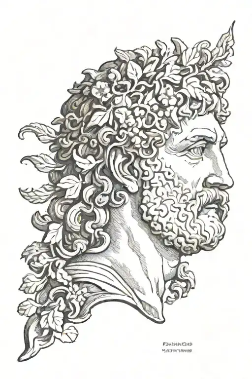 Greece dionysus engraving  tattoo design idea