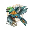 celestial parrotlet tattoo design idea