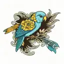 celestial parrotlet tattoo design idea