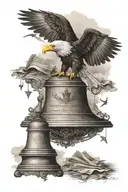 America constitution. Declaration of Independence. give me liberty or give me death. liberty bell. bald eagle. America  tattoo design idea