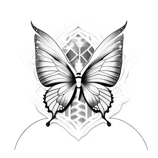 y2k butterfly with fairy themes tattoo design idea