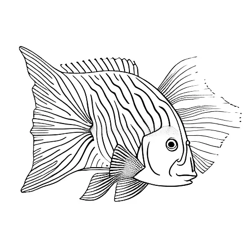 Abstract John Dory fish  tattoo design idea