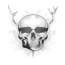 raven crystal skull and magic  tattoo design idea