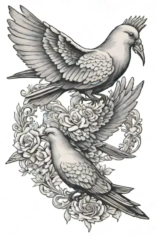 doves and bible verse ephesian 6:11 13 incorporated tattoo design idea