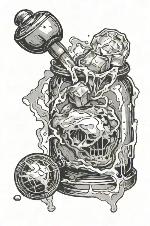 Ice cube with shaker tattoo can be placed on the world map as if it were one of the continents. This will emphasize the  tattoo design idea