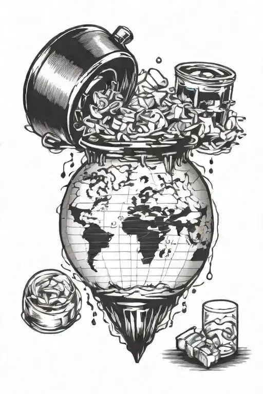 Ice cube with shaker tattoo can be placed on the world map as if it were one of the continents. This will emphasize the  tattoo design idea