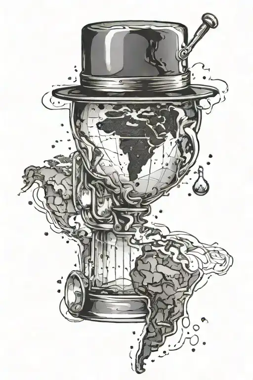 Ice cube with shaker tattoo can be placed on the world map as if it were one of the continents. This will emphasize the  tattoo design idea