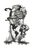 Ice cube with shaker tattoo can be placed on the world map as if it were one of the continents. This will emphasize the  tattoo design idea