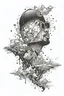 Ice cube with shaker tattoo can be placed on the world map as if it were one of the continents. This will emphasize the  tattoo design idea