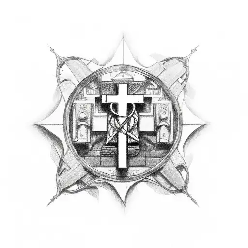 cross with Roman numerals  tattoo design idea