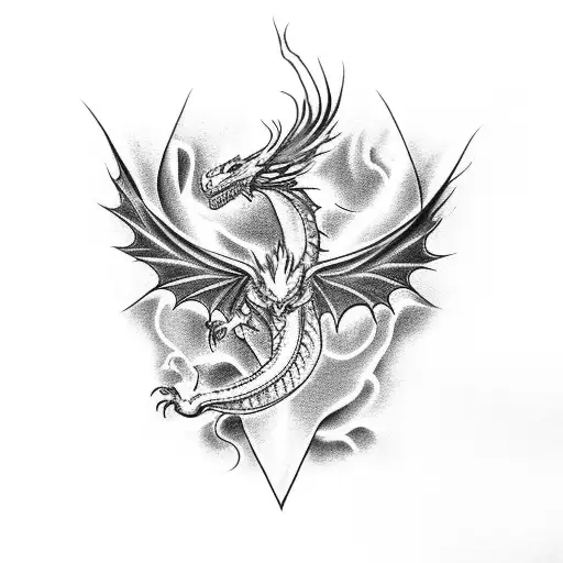 dragon tattoo that goes well with a phoenix tattoo design idea