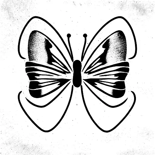 butterfly wing shaped bow tie tattoo design idea