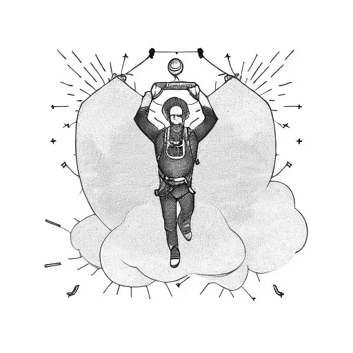 FREEDOM, PARAGLIDER, HUSTLE,FAMILY,HARDWORK tattoo design idea