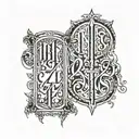 roman numerals of 1976 and 1971 tattoo design idea