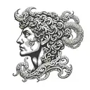 perseus with medusa head tattoo design idea