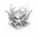 demons with smoke tattoo design idea