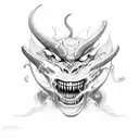 demons with smoke tattoo design idea