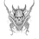 demons with smoke tattoo design idea