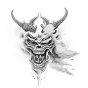 demons with smoke tattoo design idea