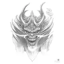 demons with smoke tattoo design idea