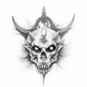 demons with smoke tattoo design idea