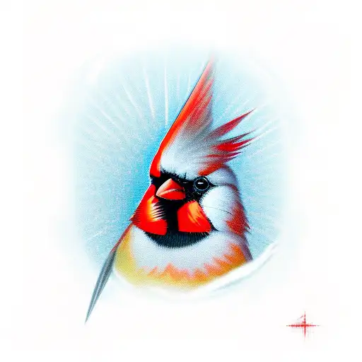 red cardinal tattoo design idea
