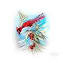 red cardinal tattoo design idea