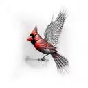 red cardinal tattoo design idea