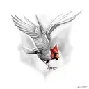 red cardinal tattoo design idea