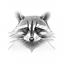 racoon with axe tattoo design idea