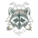 racoon with battleaxe  tattoo design idea