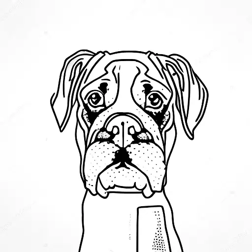 boxer dog shilouette tattoo design idea