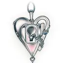 heart locket with horseshoe design tattoo design idea