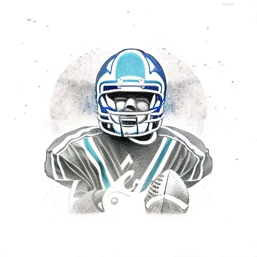 american football and motorcycles love tattoo design idea