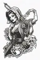 ghostface pin up tattoo design idea
