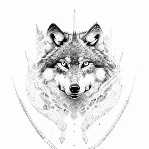 Wolf, and a spartan, 1991 tattoo design idea