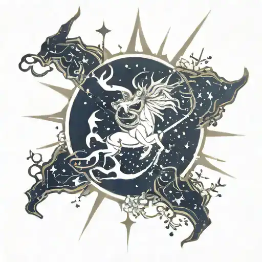 Sagittarius star constellation tattoo design idea